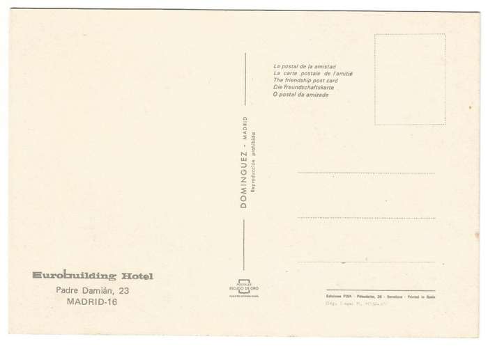 Post Card - EUROBUILDING HOTEL- Padre Damian- 23- MADRID- 16- Unused