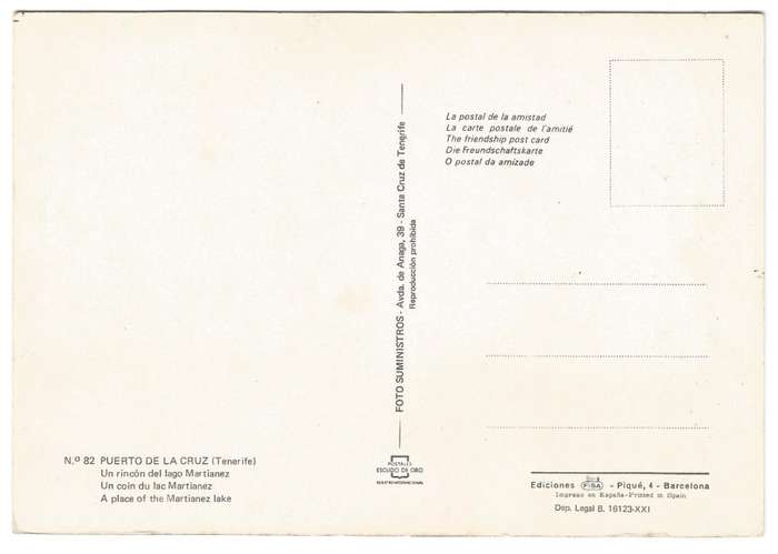 Post Card - PUERTO DE LA CRUZ- Tenerife- No 82- Unused
