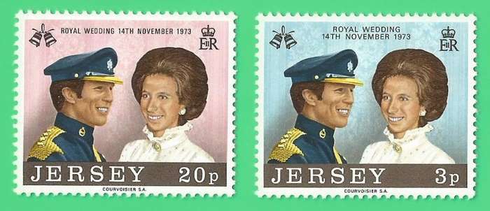 Jersey-1973-Set- MNH- Royal Wedding- Thematic- Famous People
