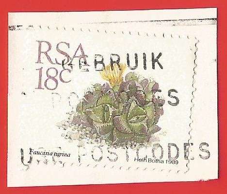 Republic of South Africa- Used- Cancel- Postmark- On Paper-Thematic-Floral