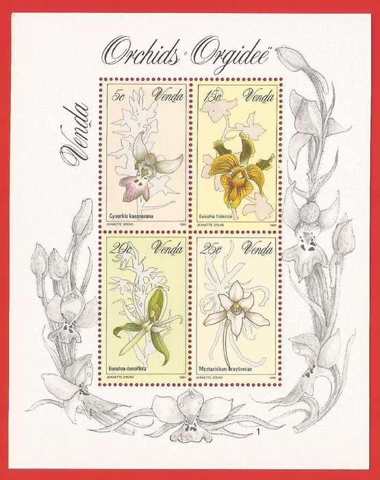 Venda-1981-M/S-MNH-SACC 50-Thematic-Floral-Flowers-Orchids