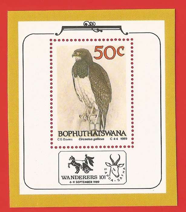 Bophuthatswana-1989- M/S-MNH- SACC 226a-Thematic-Fauna-Birds-Eagle