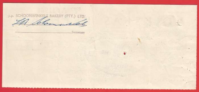Union of SA-Volkskas Beperk-Cheque-1960-Postmark-Cancel