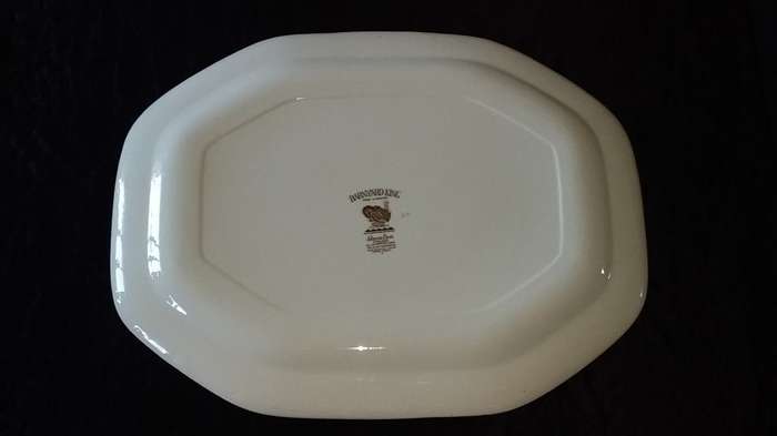 Barnyard King-Johnson Bros England-Pat no 164113E-Platter-A Genuine Hand Engraving