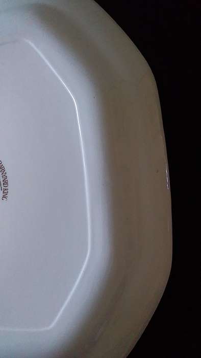 Barnyard King-Johnson Bros England-Pat no 164113E-Platter-A Genuine Hand Engraving