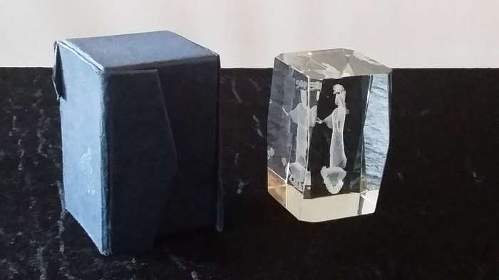 Engraved Block of Glass-Sofia Bulgaria