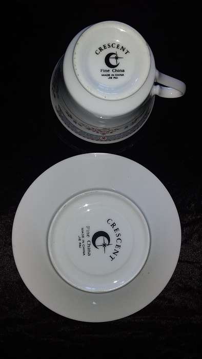Cup and Saucer-Crescent-Fine China-Made in China-JIE PAI-Mix and Match