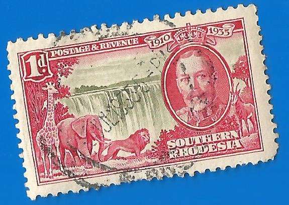 Southern Rhodesia-1d-Cancel-Used-Thematic-Famous Person-Fauna-Flora SACC32