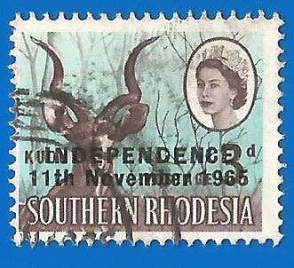 Southern Rhodesia-3d-Independence 11th November 1965-Cancel-Used-Thematic-Famous Person