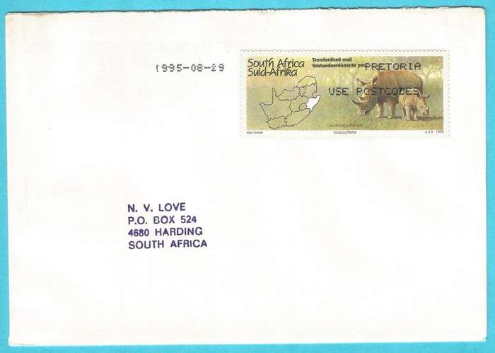 RSA-1995-Cover-FDC-Cancel-Pretoria-Thematic-Fauna-Wild Life