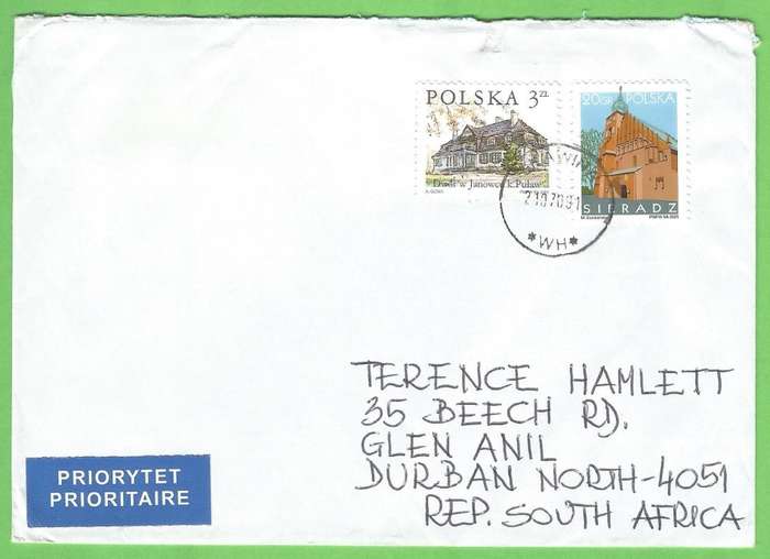 Domestic Mail-Cover-Poland-Cancel-Thematic-Buildings