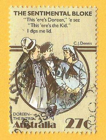 Australia-27c-Used-Cancel-Thematic-People-The Sentimental Bloke