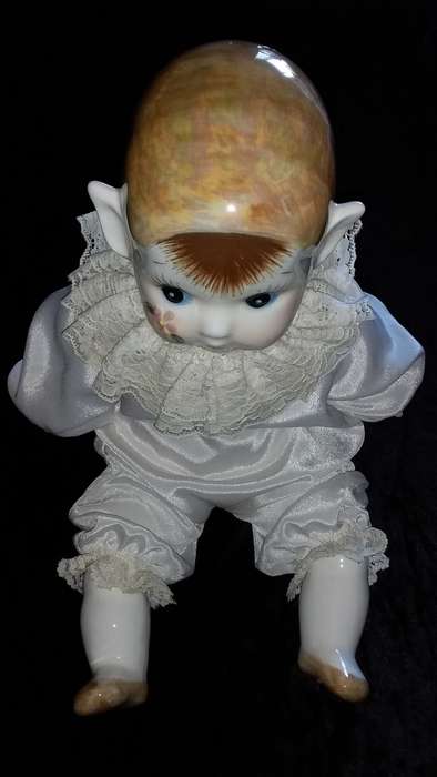 Pixie Collectors Doll - White with peach hat and shoes -Not Marked - same style as Kay Mckee dolls