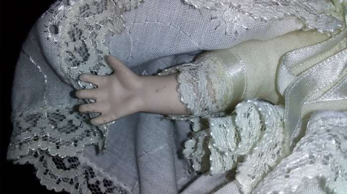 Baby Doll in White Christening gown Collectors Doll-Not Marked