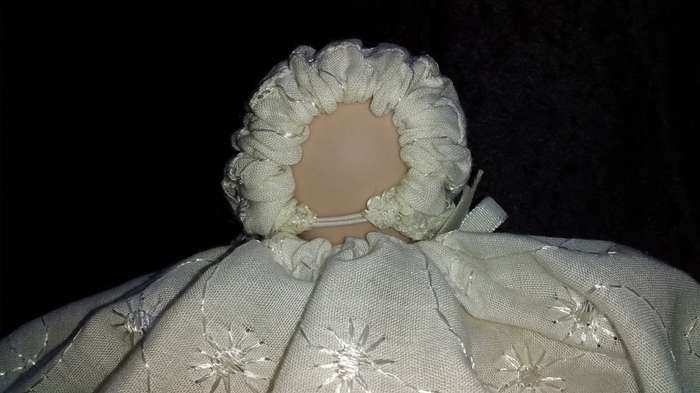 Baby Doll in White Christening gown Collectors Doll-Not Marked