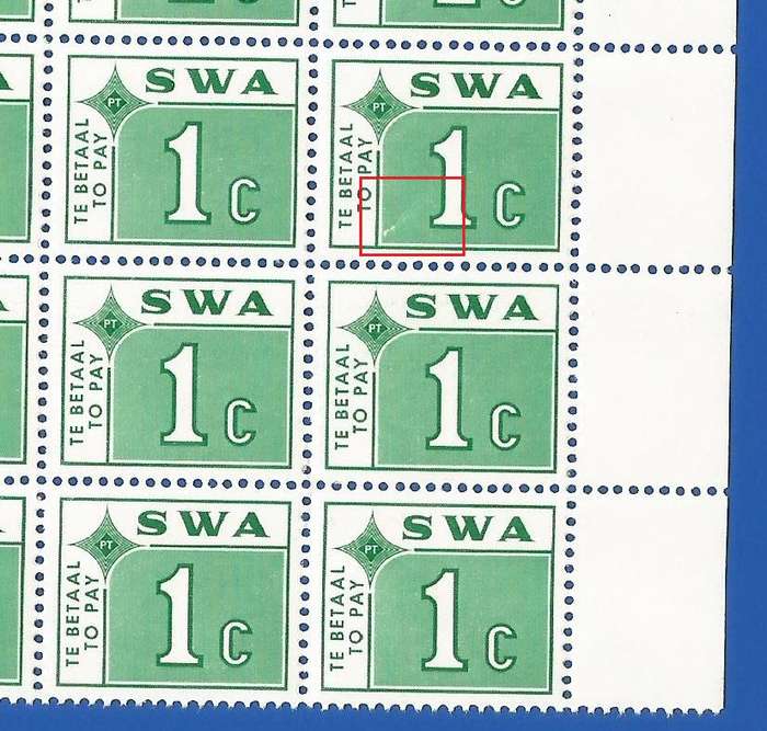SWA 1972 Postage dues SACC62 - MNH - Corner block