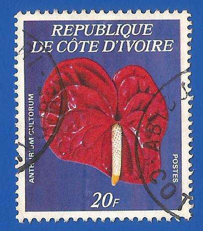 Ivory Coast 1977 Exotic Flowers -Used-Thematic-Flora-Flowers