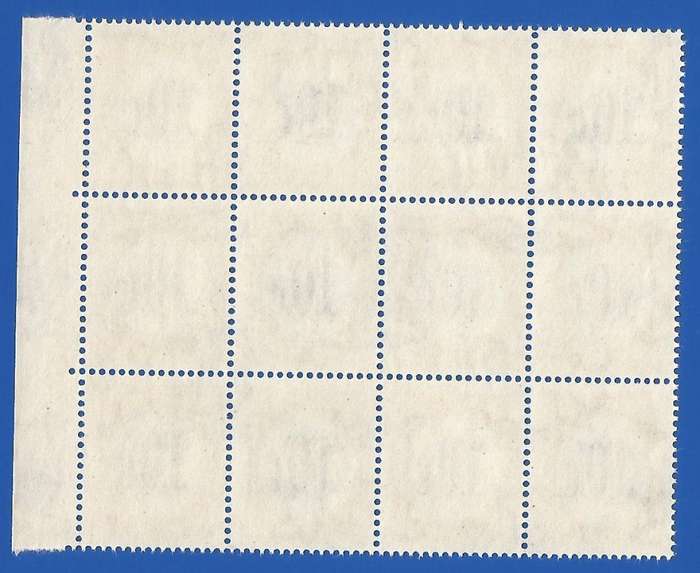 SWA 1961 Postage dues SACC61 - MNH large block showing Vignette shifted to the right,