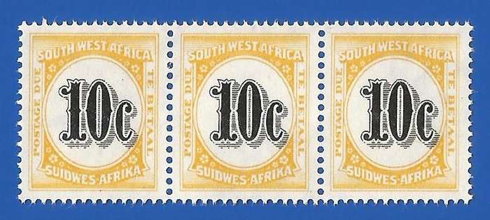 SWA 1961 Postage dues SACC61 - MNH Vignette shifted to the right