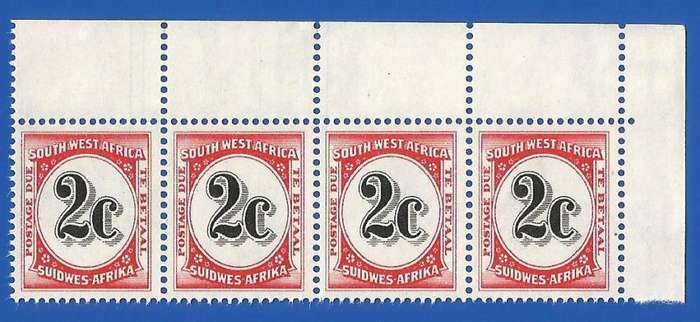 SWA- Postage dues- SACC57 - 2c - MNH lines through stamp