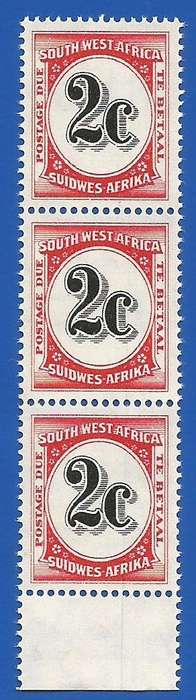 SWA- Postage dues- SACC57 - 2c - MNH lines through stamp