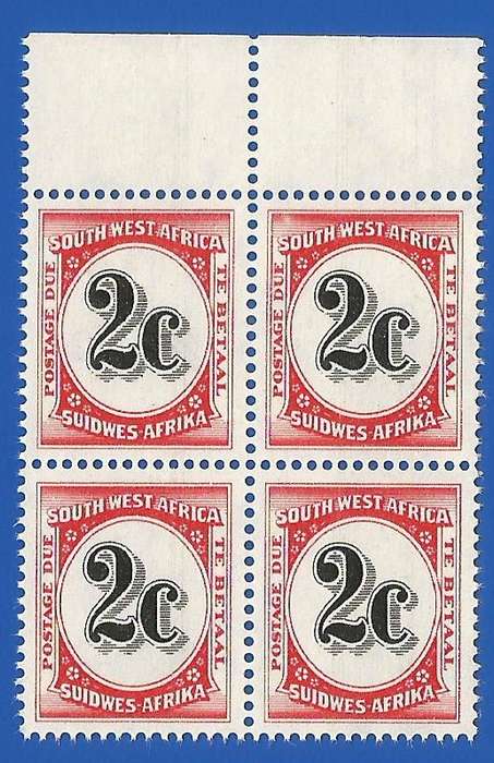 SWA- Postage dues- SACC57 - 2c - MNH lines through stamp