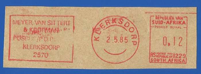 RSA-Cancel-Postmark-Post Mark-1985-Klerksdorp