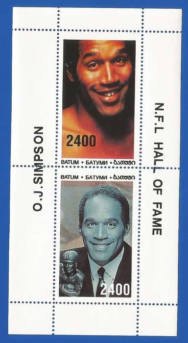 Batum- Russian State- MNH- Miniature Sheet-Thematic-Famous People- Shifted Perfs