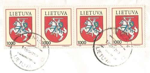 Lithuania 1992 Arms of Lithuania - Domestic Mail- Cover- FDC-Thematic-Symbol