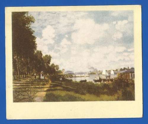 Vintage-Collectable-1xCigarette/Tobacco Card-Famous works of Art-No76- River Near Argenteuil