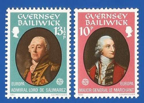 Bailiwick Of Guernsey-1980 EUROPA Stamps - Famous People -MNH-Thematic-Famous Person