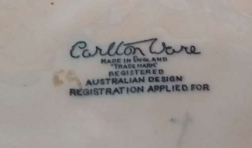 Carlton Ware purple `Clematis` on Yellow-Made In England-Collectable-Vintage-Serving  Ware