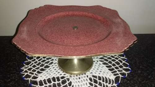 Royal Winton Grim Wades Cake Plate Stand- Dusty Pink -Made In England-Collectable-Vintage