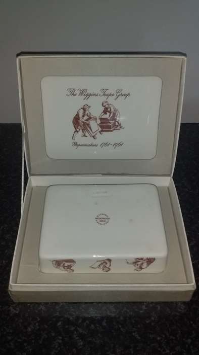 Wedgwood - Wiggins Teape Group Butterdish in Original Box  Vintage-Collectable-