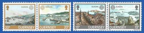 Guernsey 1983 EUROPA Stamps - Inventions -MNH-Thematic-Places of Interest-Harbours
