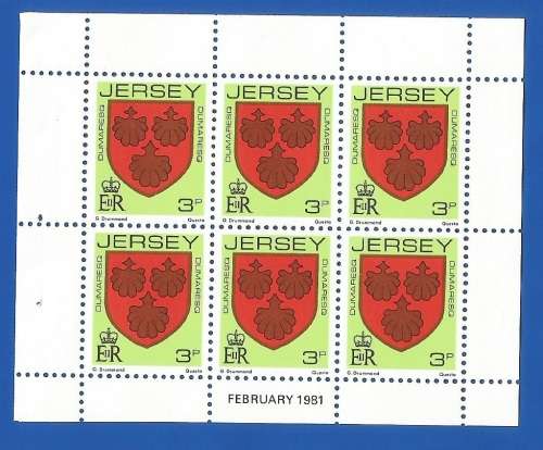Jersey-MNH-1981-3p-Booklet Pane-Thematic-Symbol