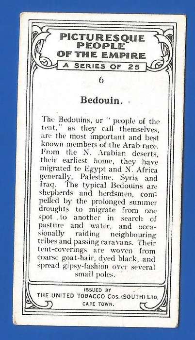 Vintage-Collectable-1xCigarette/Tobacco Card-People Of The Empire-No6-Culture