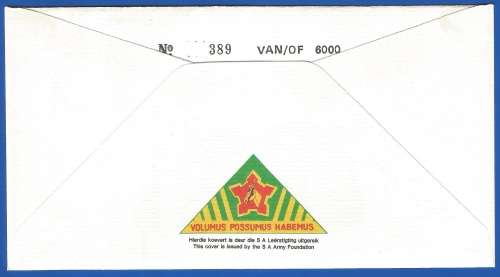 RSA-S A Army-FDC-Cover-No8-Signed-1987-Sandton Commando-No389of6000-Thematic-Army-Military