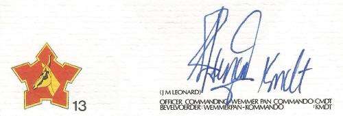 RSA-S A Army-FDC-Cover-No13-Signed-Wemmer Pan Commando-No1707of6000-Thematic-Army-Military