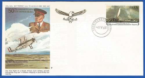 South African Air Force-FDC-Cover-No7-Signed-1981-No117of2000-Thematic-Military-Plane-Air Force