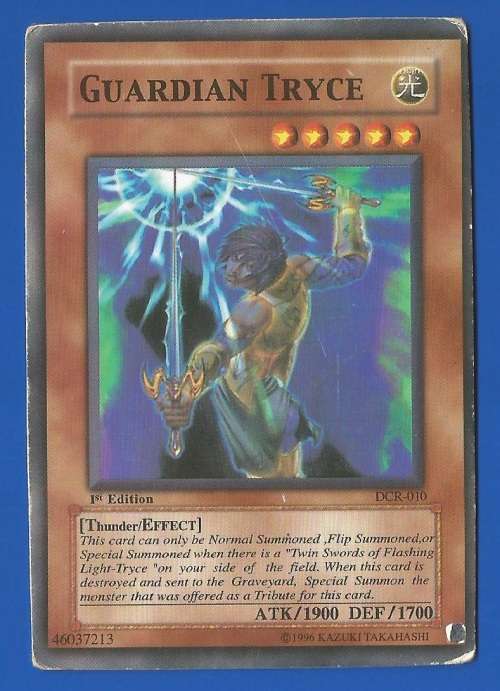YU-GI-OH-Trading Card Game-Konami-1st Edition-1996-Guardian Tryce-ATK-1900-DEF-1700
