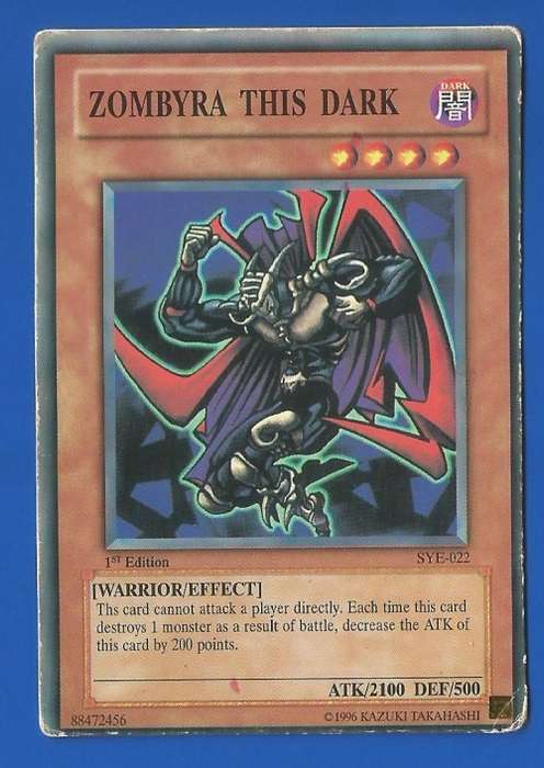 YU-GI-OH-Trading Card Game-Konami-1st Edition-1996-Zombyra This Dark-ATK-2100-DEF-500
