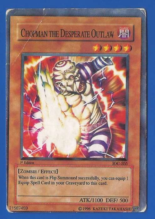 YU-GI-OH Trading Card Game-Konami-1st Edition-1996-Chopman The Desperate Outlaw-ATK-1100-DEF-500