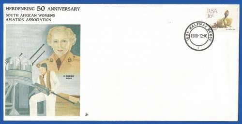 South African Air Force-FDC-No34-1988-No 6220 of 7000-Thematic-Military-Plane-Air Force