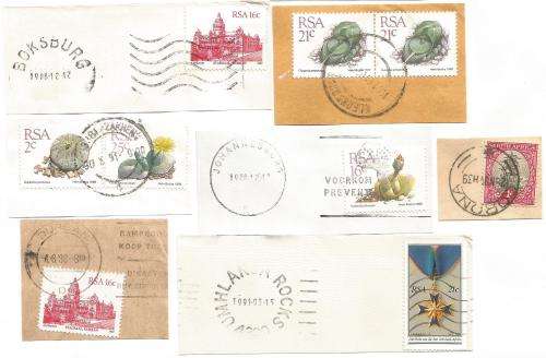 RSA-Bulklot-Used-Postmarks-Slogans-Cancel-Thematic-Flora-Buildings