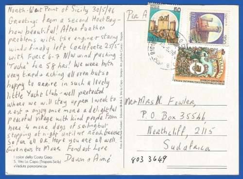 PostCard-Post Card-Italy Stamps Used-Thematic-Places of Interest