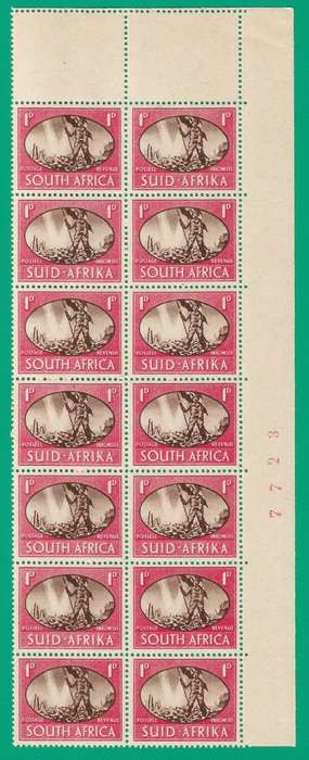 Union of South Africa- SACC107 Victory Variety Va, Vc, Sheet Number  MNH- Thematic- Symbol- Scenery
