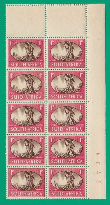 Union of South Africa SACC107 Victory Variety Va, Vc, Sheet Number - MNH- Thematic- Symbol- Scenery