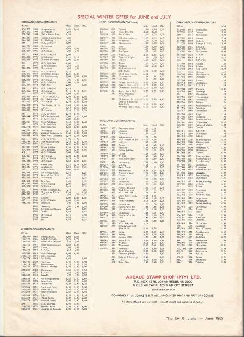SA Philatelist Magazine-June-1982-Vol 58 No6-Pg177-216(Magazine was Folded in Half)