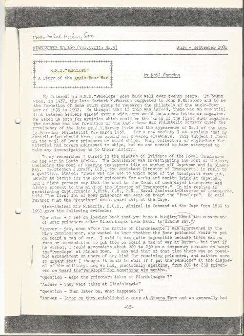 Reference Material-Philately-A Story of the Anglo Boer War-7xPages-ENG-History-Photocopies